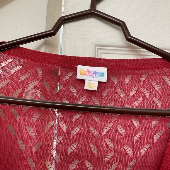 Lularoe NWT Cheryl red sweater 3XL heart design on back - Picture 6 of 7